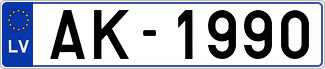 Auto numura zīme AK1990