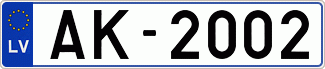 Auto numura zīme AK2002