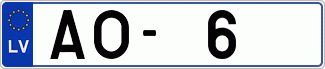 Auto numura zīme AO6