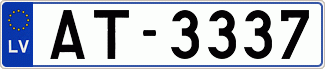 Auto numura zīme AT3337