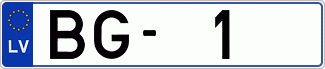 Auto numura zīme BG1