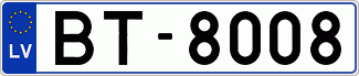 Auto numura zīme BT8008