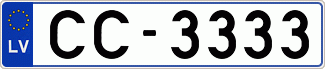 Auto numura zīme CC3333