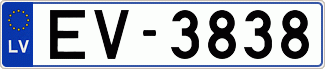 Auto numura zīme EV3838