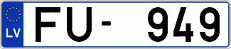 Auto numura zīme FU949
