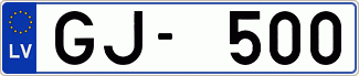 Auto numura zīme GJ500
