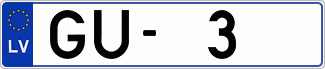 Auto numura zīme GU3
