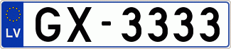 Auto numura zīme GX3333