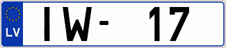 Auto numura zīme IW17