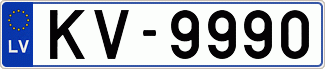 Auto numura zīme KV9990