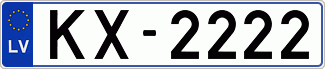 Auto numura zīme KX2222