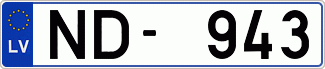 Auto numura zīme ND943