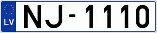 Auto numura zīme NJ1110