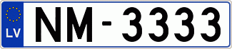 Auto numura zīme NM3333