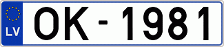 Auto numura zīme OK1981