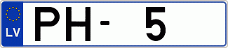 Auto numura zīme PH5