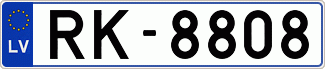 Auto numura zīme RK8808