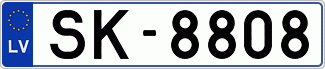 Auto numura zīme SK8808