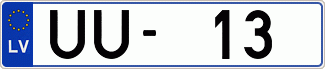 Auto numura zīme UU13