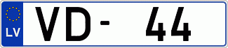 Auto numura zīme VD44