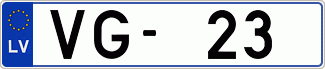 Auto numura zīme VG23