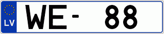 Auto numura zīme WE88