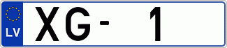 Auto numura zīme XG1
