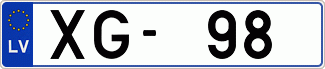 Auto numura zīme XG98