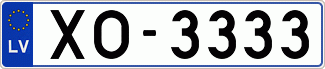 Auto numura zīme XO3333