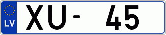 Auto numura zīme XU45