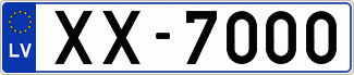 Auto numura zīme XX7000