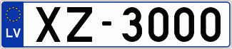 Auto numura zīme XZ3000