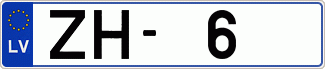 Auto numura zīme ZH6