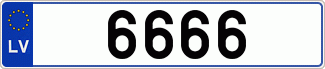 Auto numura zīme 6666