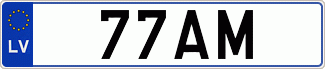 Auto numura zīme 77AM