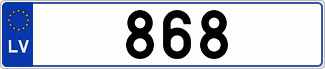 Auto numura zīme 868