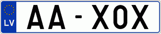Auto numura zīme AA-X0X