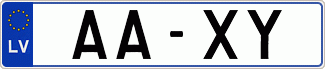 Auto numura zīme AA-XY