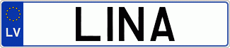 Auto numura zīme LINA