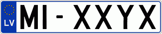 Auto numura zīme MI-XXYX