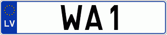 Auto numura zīme WA1