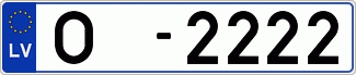 Auto numura zīme O2222