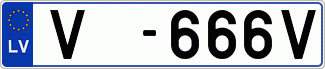 Auto numura zīme V666V