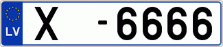 Auto numura zīme X6666