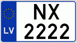 Auto numura zīme NX2222