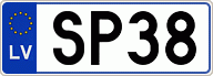 Auto numura zīme SP38