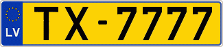 Auto numura zīme TX7777