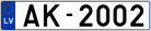 Auto numura zīme AK2002
