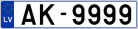 Auto numura zīme AK9999