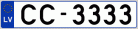 Auto numura zīme CC3333